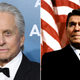 Photo credits: Left: Michael Douglas (Jon Kopaloff/Getty Images), Right: Ronald Reagan (Michael Evans/The White House/Getty Images)